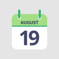 Calendar 19th of August