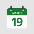 Calendar 19th of March