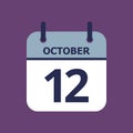 Calendar 12th of October