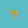 Flat Icon Camel Element. Vector Illustration Of Flat Icon Dromedary Isolated On Clean Background. Can Be Used As Camel