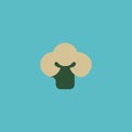 Flat Icon Cauliflower Element. Vector Illustration Of Flat Icon Broccoli Isolated