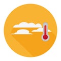 Flat Icon Clouds With Thermometer Long Shadow