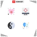 Mobile Interface Flat Icon Set of 4 Pictograms of baby, spa, business, targeting, women Royalty Free Stock Photo