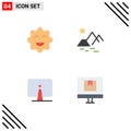 4 Flat Icon concept for Websites Mobile and Apps cookie, desktop, environment, farming, monitor