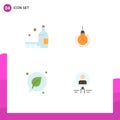 Flat Icon Pack of 4 Universal Symbols of drink, chat, ireland, idea, leaf