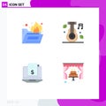 Pack of 4 Modern Flat Icons Signs and Symbols for Web Print Media such as folder, model, alternative, medicine, digital