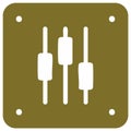 Flat icon of a control panel with vertical adjustment sliders for settings and equalization Royalty Free Stock Photo