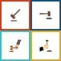 Flat Icon Court Set Of Tribunal Royalty Free Stock Photo