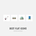 Flat Icon Dacha Set Of Container, Hothouse, Grass-Cutter And Other Vector Objects. Also Includes Mower, Water, Cutter