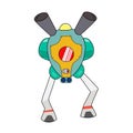 Flat icon design retro toy robot isolated on white background illustration vector , T-Shirt design for kids. Royalty Free Stock Photo