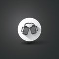 Flat Icon Design with Shadow - Beer Mug Icon Royalty Free Stock Photo