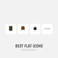 Flat Icon Device Set Of Receiver, Memory, Display And Other Vector Objects. Also Includes Fiildistor, Random, Calculator Royalty Free Stock Photo