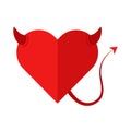 Flat icon devil heart Royalty Free Stock Photo