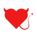 Flat icon devil heart Royalty Free Stock Photo