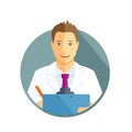 Flat icon of a doctor Royalty Free Stock Photo