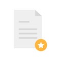 Flat icon document with star