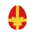 Flat icon easter egg with bow Royalty Free Stock Photo