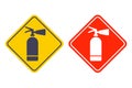 Flat icon fire extinguisher. Fire safety sticker. Royalty Free Stock Photo