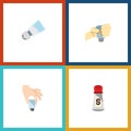 Flat Icon Flavor Set Of Pour, Condiment, Saltshaker And Other Vector Objects. Also Includes Saltshaker, Sodium, Hand Royalty Free Stock Photo