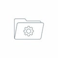 Flat icon of folder with gear icon Royalty Free Stock Photo