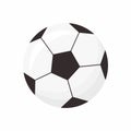 Flat icon of football ball sport. Soccer ball in cartoon style isolated on white background. Equipment for exercise. Championship Royalty Free Stock Photo