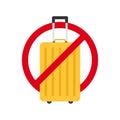 Flat icon forbidden yellow suitcase Royalty Free Stock Photo