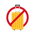 Flat icon forbidden yellow suitcase