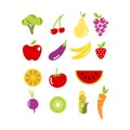 Flat icon of fruit and vegetables design Royalty Free Stock Photo
