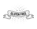 Flat icon with gluten free ribbon. Organic signs. Vector illustration