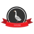 Flat icon goose with the name