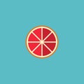 Flat Icon Grapefruit Element. Vector Illustration Of Flat Icon Orange Isolated On Clean Background. Can Be Used As