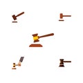 Flat Icon Hammer Set Of Government Building, Hammer, Crime And Other Vector Objects. Also Includes Justice, Tribunal