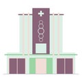 Flat icon hospital building architecture art deco gothic style vector