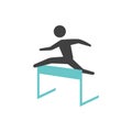 Flat icon - Hurdle run Royalty Free Stock Photo