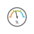 Flat icon of hygrometer isolated vector illustration. Logo device for measuring humidity Royalty Free Stock Photo