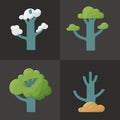 Flat icon illustration of a tree in different Royalty Free Stock Photo