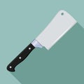 Flat Icon Kitchen Knife for Meat with a Long Shadow. Kitchenware Knife. Cutlery Chef.