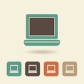 Flat icon laptop. Simple vector logo Royalty Free Stock Photo