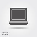 Flat icon laptop. Simple vector logo Royalty Free Stock Photo