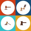 Flat Icon Lawyer Set Of Crime, Court, Government Building And Other Vector Objects. Also Includes Court, Law, Hammer Royalty Free Stock Photo