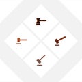 Flat Icon Lawyer Set Of Defense, Justice, Tribunal And Other Vector Objects. Also Includes Defense, Justice, Court