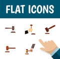 Flat Icon Lawyer Set Of Law, Legal, Crime And Other Vector Objects. Also Includes Tribunal, Court, Justice Elements. Royalty Free Stock Photo