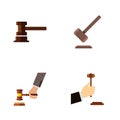 Flat Icon Lawyer Set Of Tribunal, Law, Government Building And Other Vector Objects. Also Includes Justice, Law, Crime Royalty Free Stock Photo