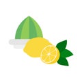 Flat icon lemon squeezer with lemon