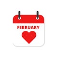 Flat icon love calendar