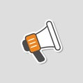 Flat icon for megaphone,sticker,vector illustration Royalty Free Stock Photo