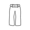 Flat icon men`s gray ski and snowboarding pants outline