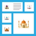 Flat Icon Minaret Set Of Traditional, Mohammedanism, Islam And Other Vector Objects. Also Includes Islam, Religion Royalty Free Stock Photo