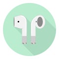 Flat icon of modern tech wireless headphone Royalty Free Stock Photo