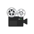 Flat icon movie camera